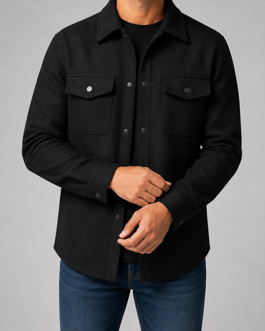 Sobrecamisa informal para hombre con bolsillos