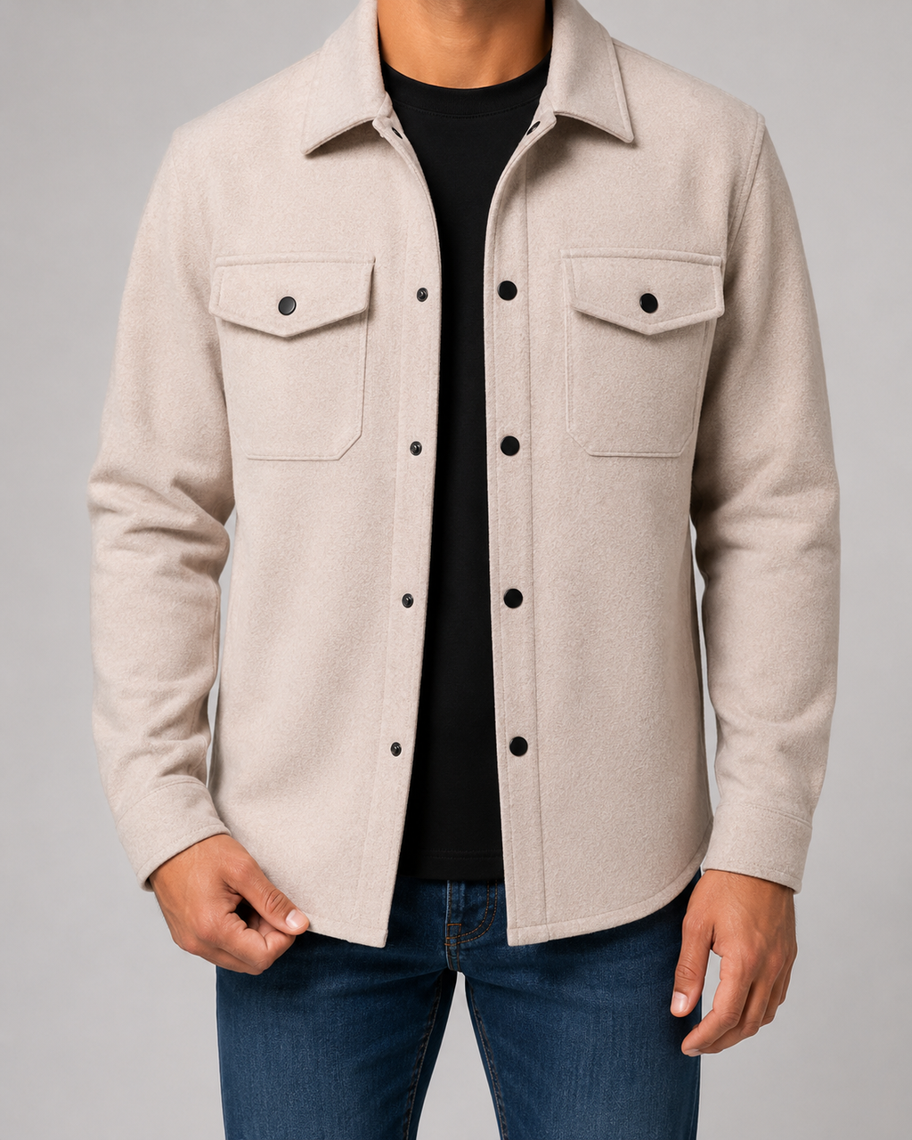 Sobrecamisa informal para hombre con bolsillos