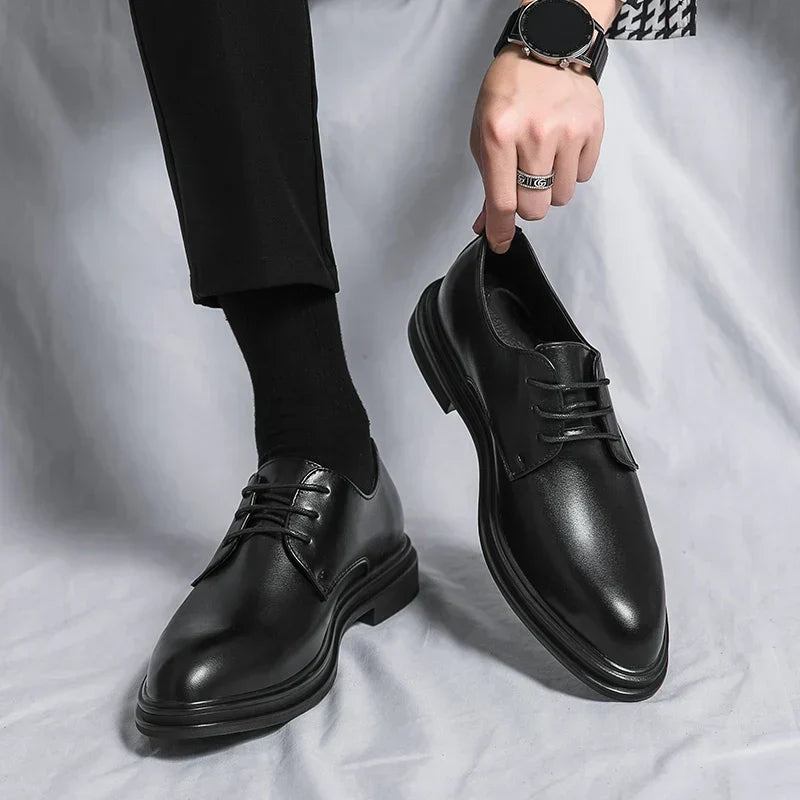Scarpe Derby Uomo Eleganti con Finitura Lucida