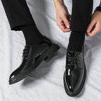 Scarpe Derby Uomo Eleganti con Finitura Lucida