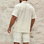 Conjunto de verano para hombre de dos piezas con camisa y pantalones cortos