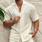 Conjunto de verano para hombre de dos piezas con camisa y pantalones cortos