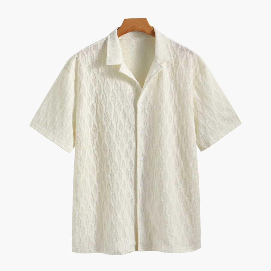 Conjunto de verano para hombre de dos piezas con camisa y pantalones cortos
