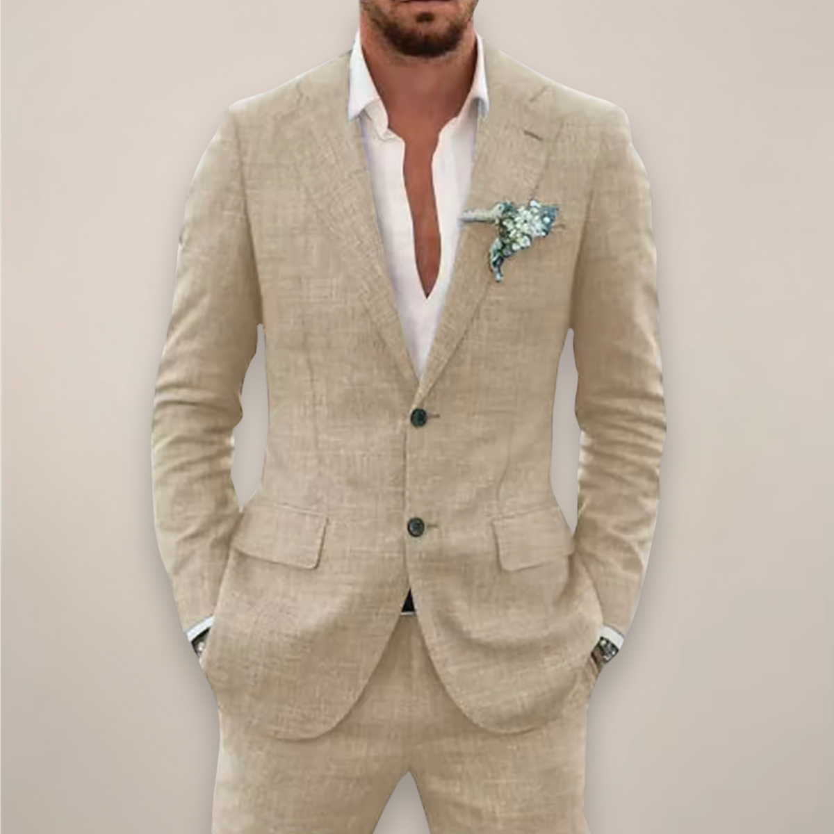 Completo Uomo Elegante Monopetto