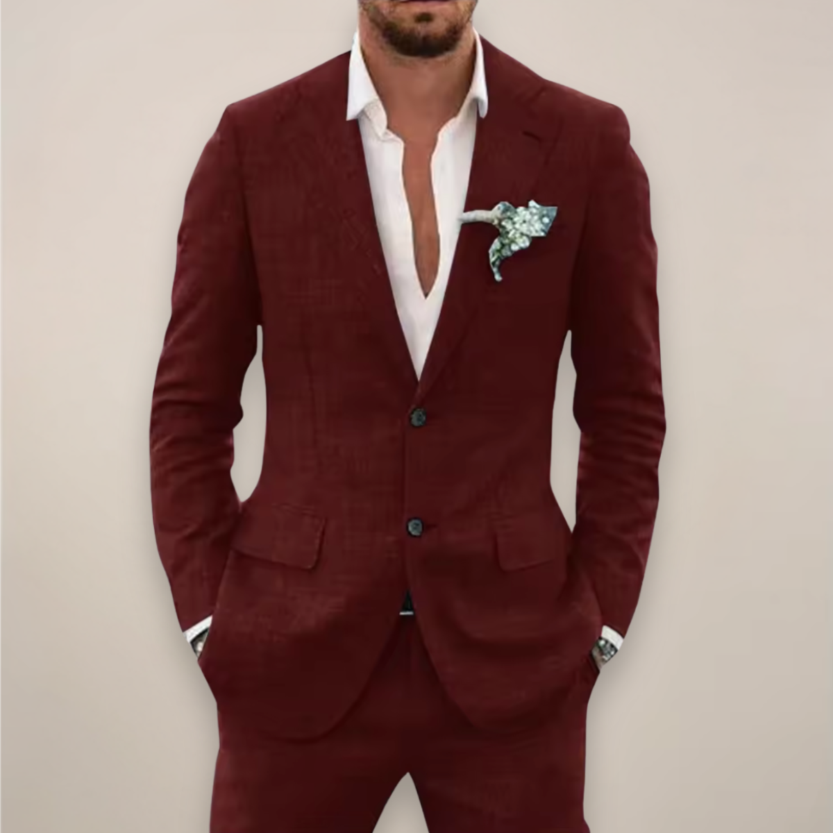 Completo Uomo Elegante Monopetto