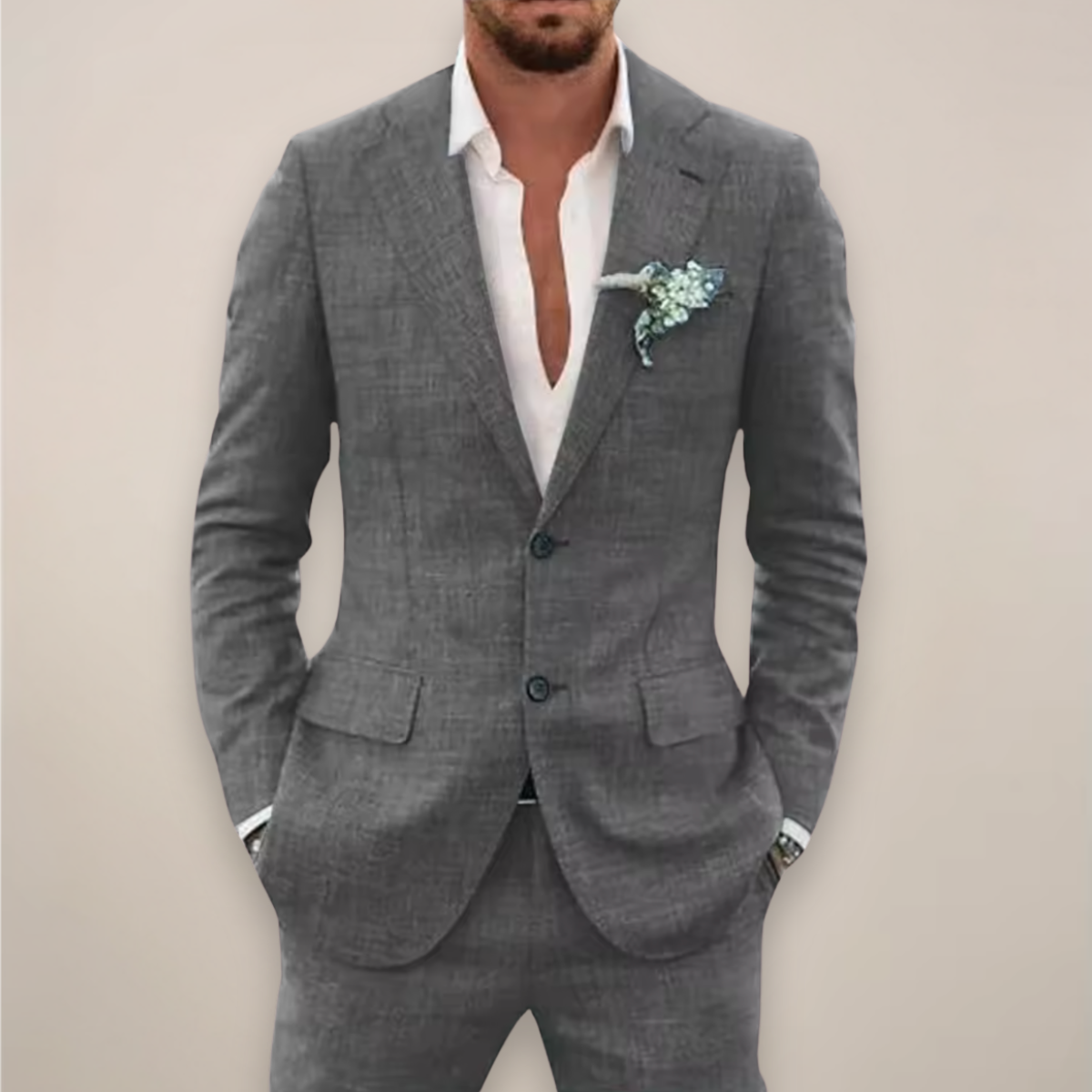 Completo Uomo Elegante Monopetto
