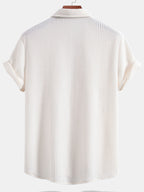 Camisa de hombre de tejido waffle con botones