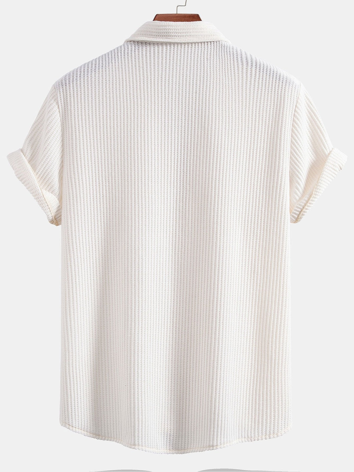Camisa de hombre de tejido waffle con botones