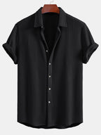 Camisa de hombre de tejido waffle con botones