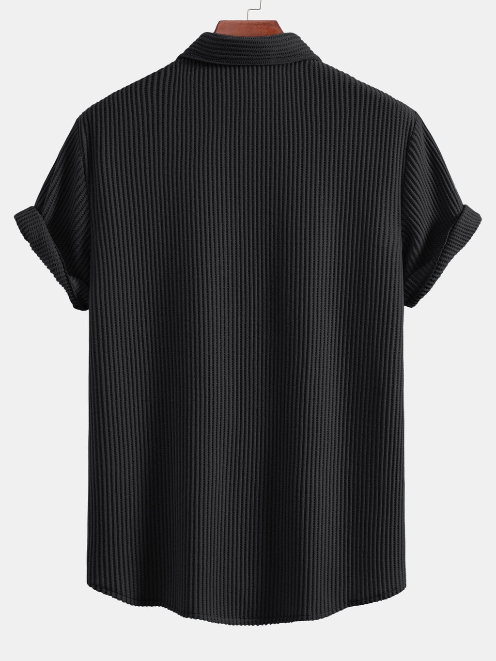 Camisa de hombre de tejido waffle con botones