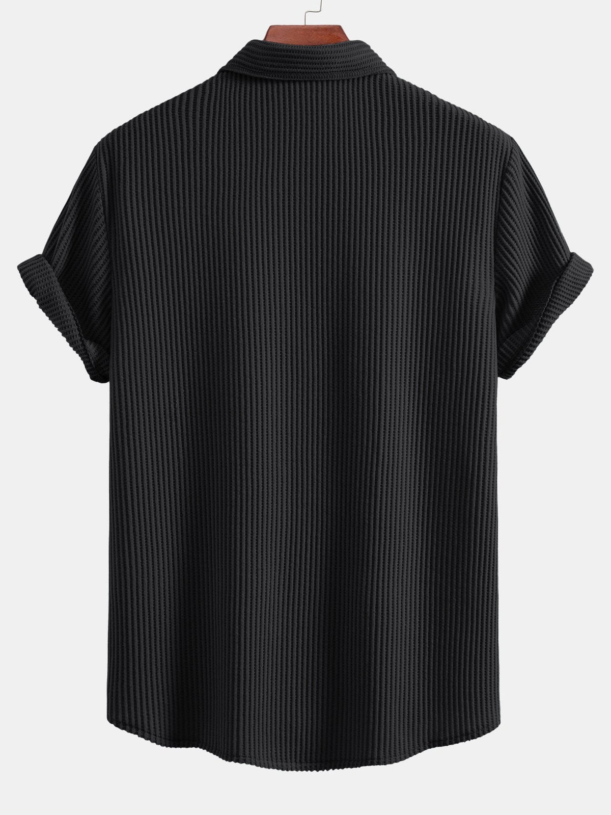 Camisa de hombre de tejido waffle con botones