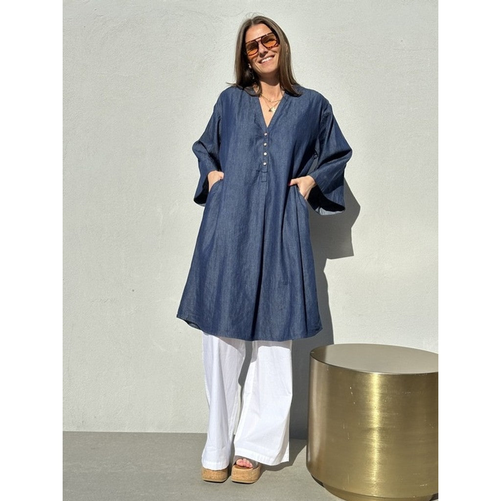 Denimkjole Kort Silhuet Moderne Elegance