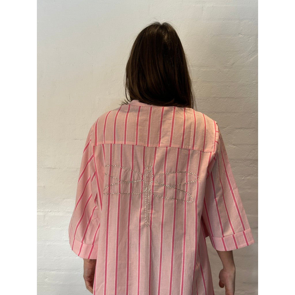 Stribet Kjole Poplin Silhuet Elegant Komfort
