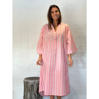 Stribet Kjole Poplin Silhuet Elegant Komfort