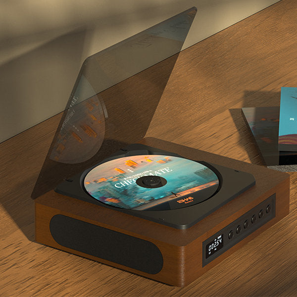 Lettore CD Bluetooth Retro – Design Classico con USB-C, Radio FM e Display LCD | Sistema Musicale Compatto e Senza Fili per Casa