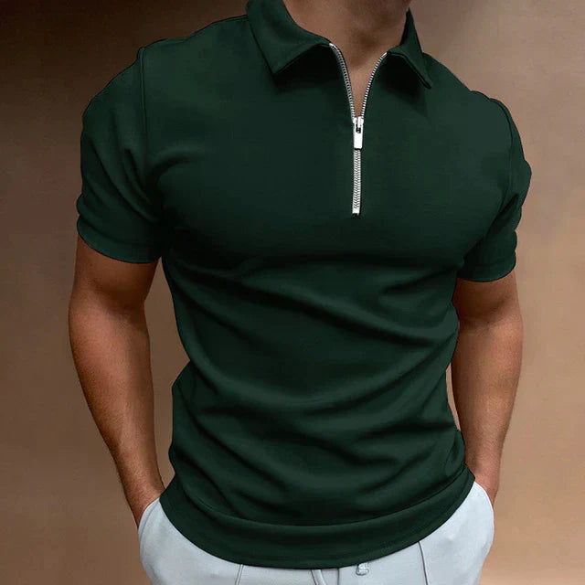 Polo da Uomo Design con Zip Silhouette Moderna Comfort