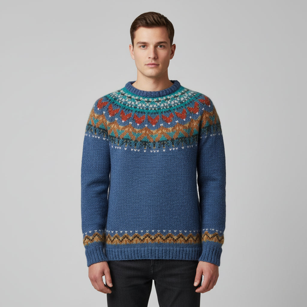 ANFINITE – Maglione Vintage da Uomo | Collo Rotondo Classico
