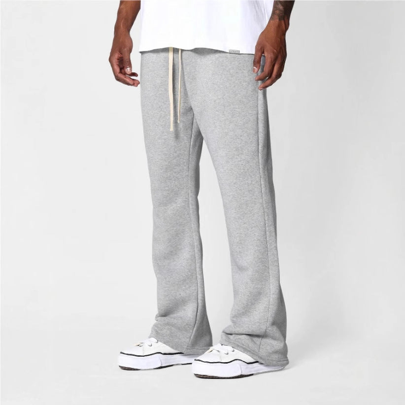 Pantalon jogger pour homme à jambe évasée – polaire douce en coton et confort décontracté