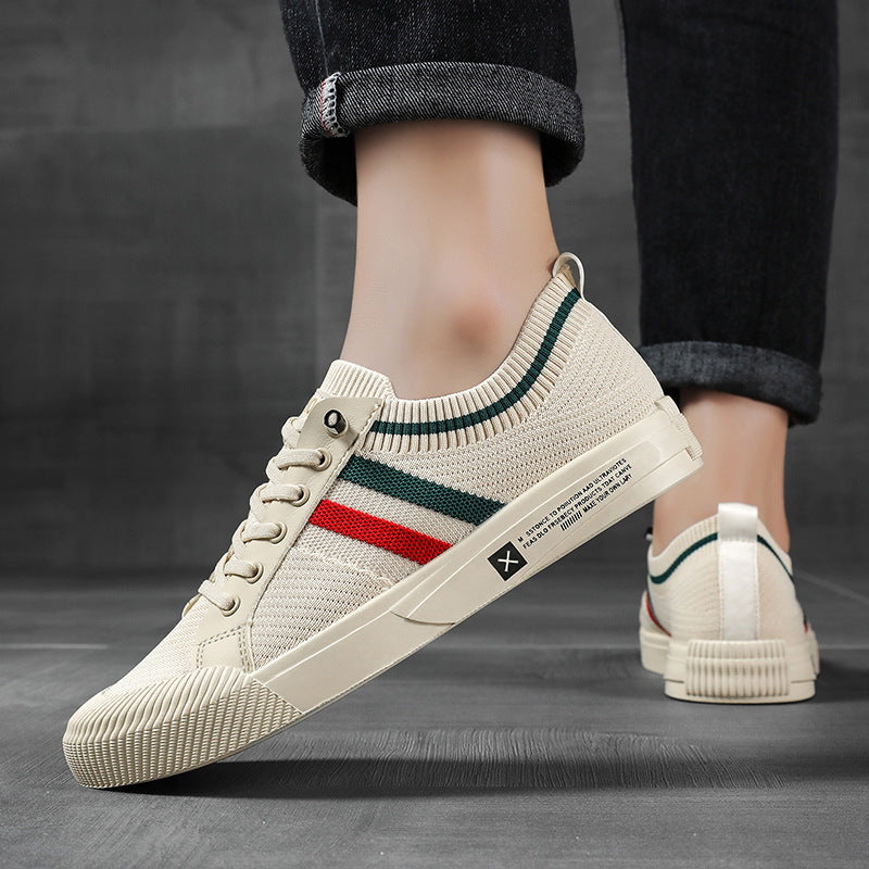 Baskets pour homme en maille respirante à rayures – chaussures de sport décontractées, légères et confortables