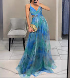 Maxi Abito Floreale Silhouette Elegante Stile Estivo