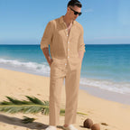 Completo Uomo in Lino con Camicia e Pantaloni Coordinati