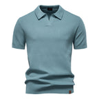 Polo Uomo in Maglia Waffle a Maniche Corte