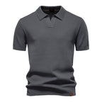 Polo Uomo in Maglia Waffle a Maniche Corte