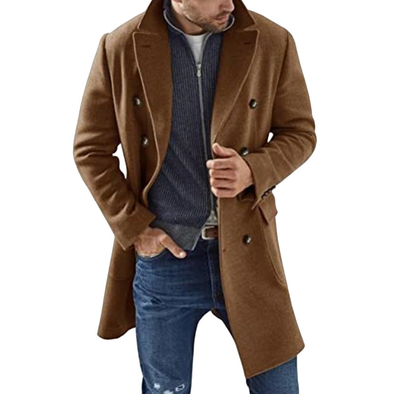 Cappotto Doppiopetto Uomo Elegante – Taglio Sartoriale, Revers Classici e Lunghezza Media