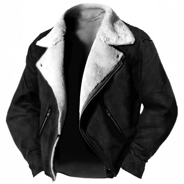 Giacca Biker Uomo in Camoscio con Fodera in Pelliccia Sintetica – Stile Vintage e Calore Invernale