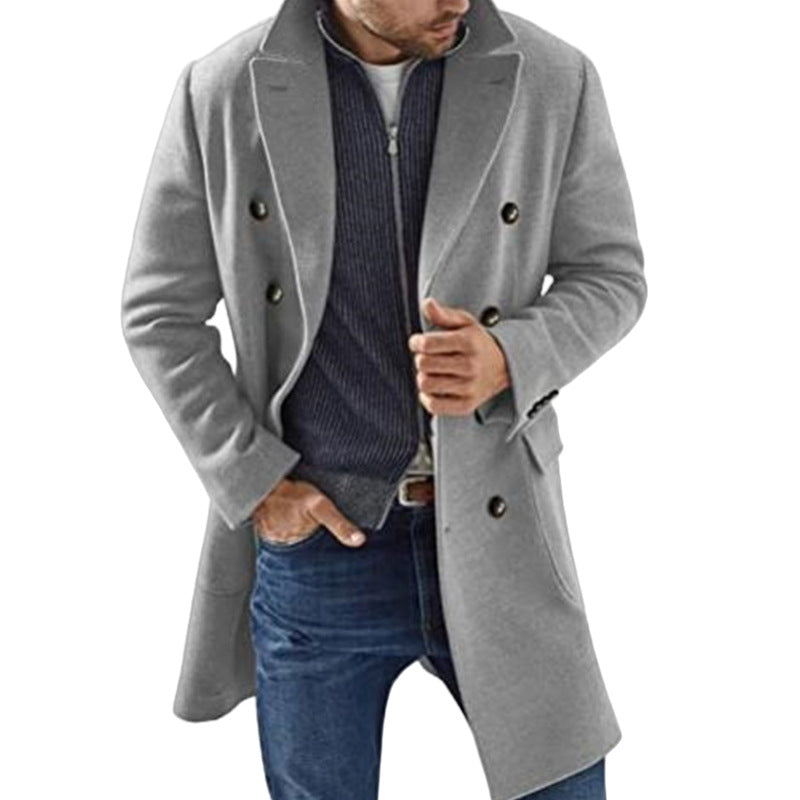Cappotto Doppiopetto Uomo Elegante – Taglio Sartoriale, Revers Classici e Lunghezza Media