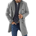 Cappotto Doppiopetto Uomo Elegante – Taglio Sartoriale, Revers Classici e Lunghezza Media