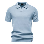 Polo Uomo in Maglia Waffle a Maniche Corte