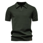Polo Uomo in Maglia Waffle a Maniche Corte