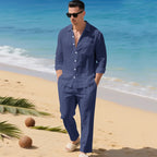 Completo Uomo in Lino con Camicia e Pantaloni Coordinati