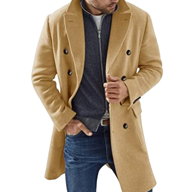 Cappotto Doppiopetto Uomo Elegante – Taglio Sartoriale, Revers Classici e Lunghezza Media