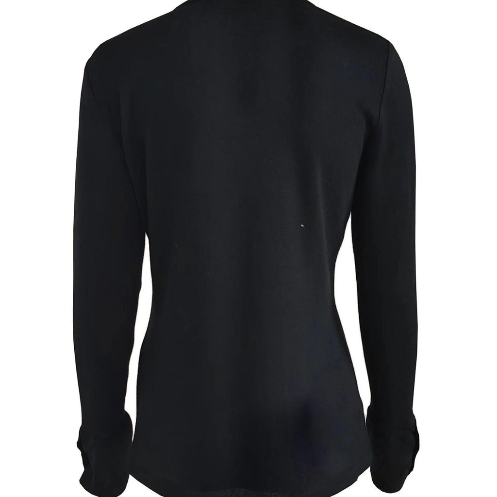 Top Donna Slim Fit con Scollo a V e Dettagli con Bottoni
