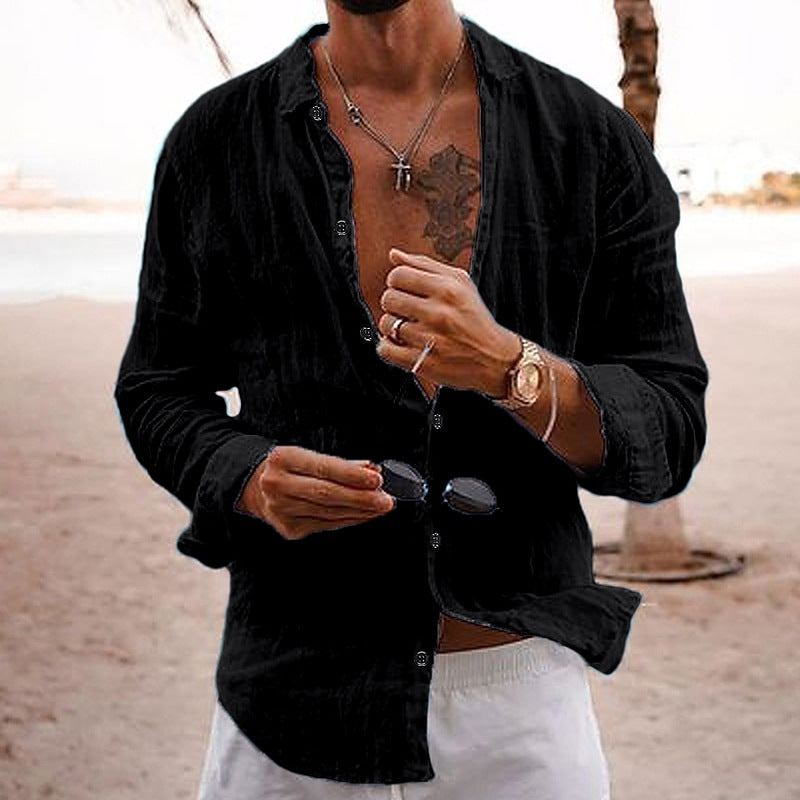 Chemise casual homme à col classique