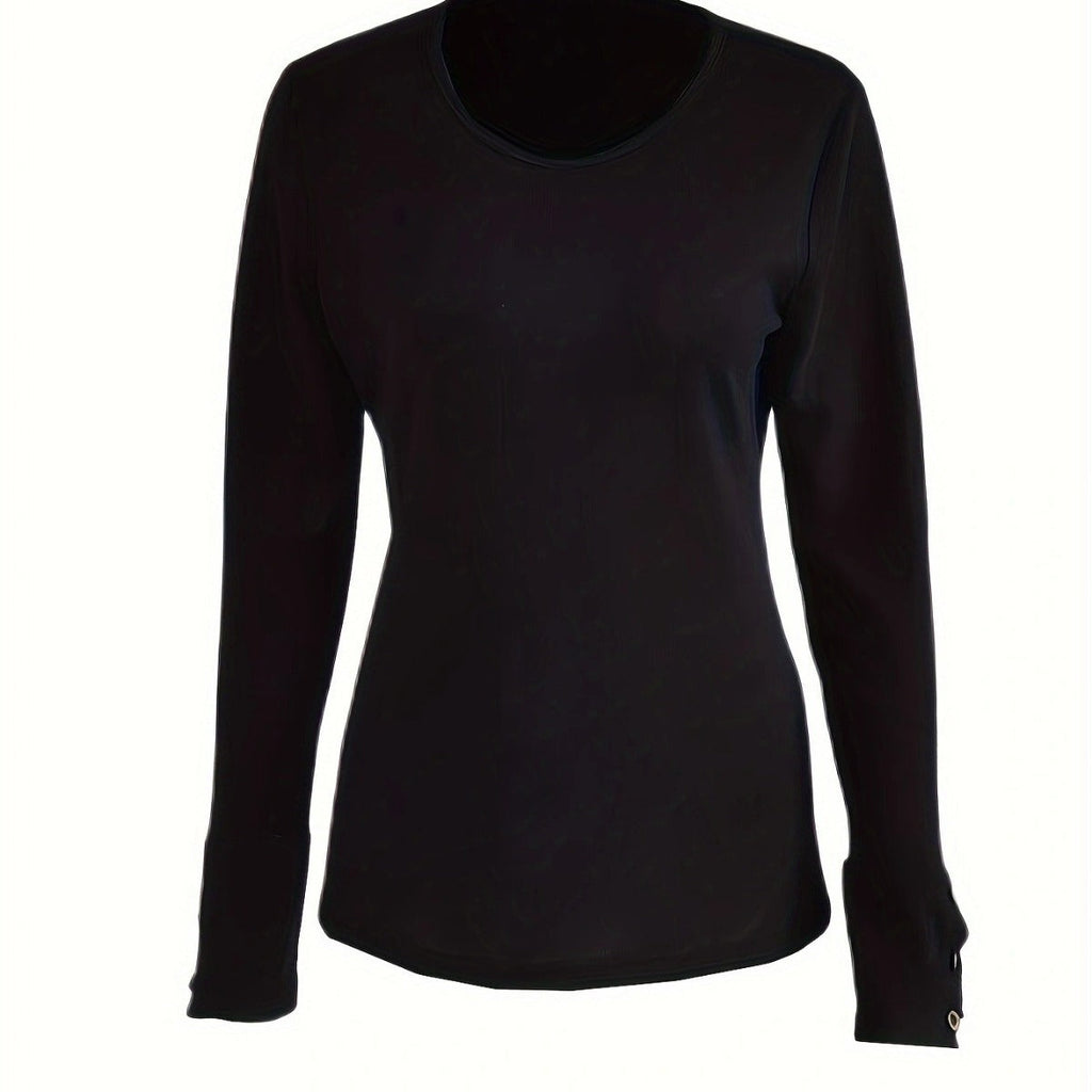 Top Donna Slim Fit con Scollo a V e Dettagli con Bottoni