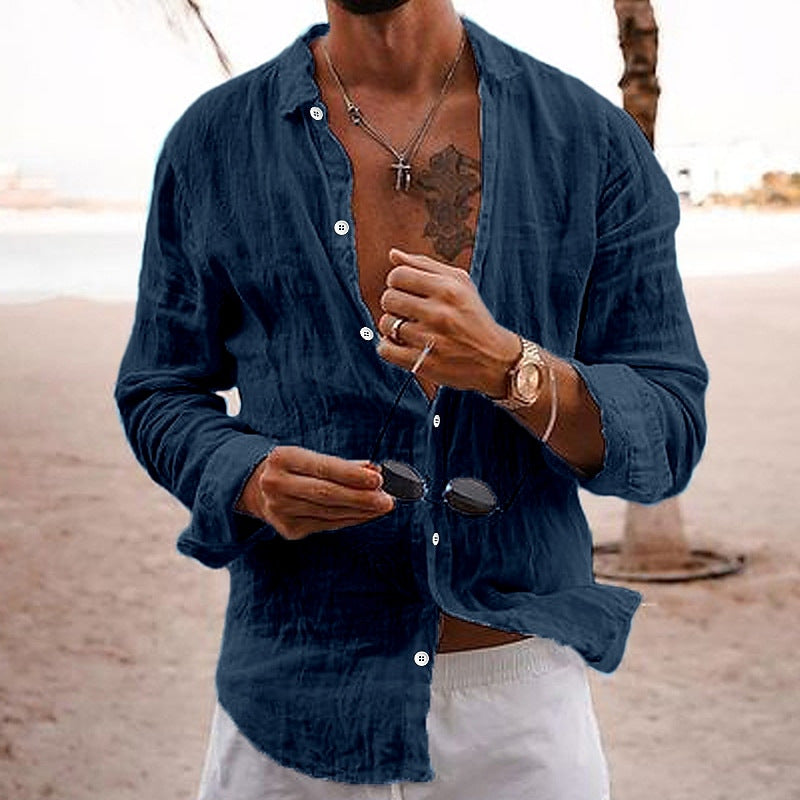 Chemise casual homme à col classique