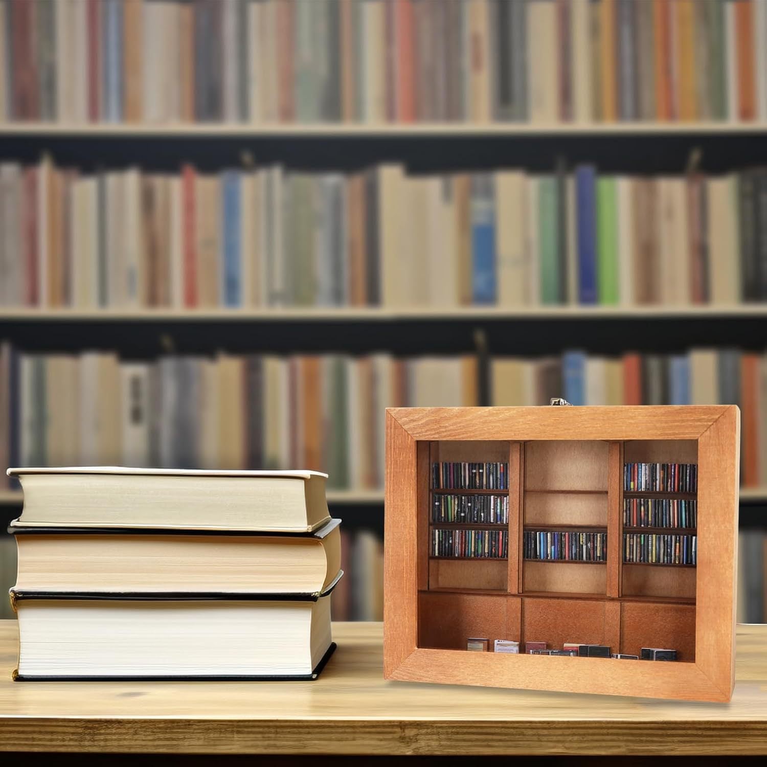 ANFINITE AnxietyBookshelf Håndlavet Miniature Bogreol i Træ