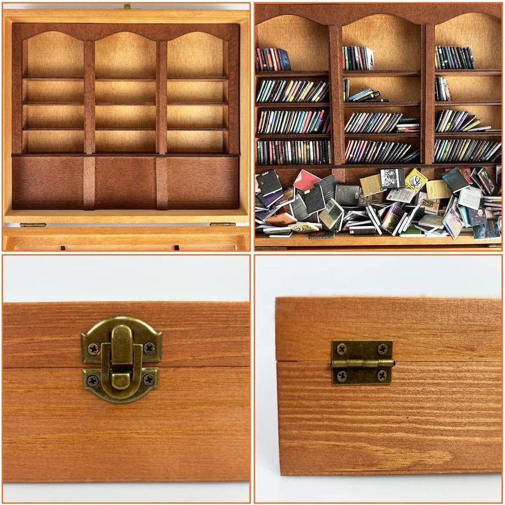 ANFINITE AnxietyBookshelf Libreria Miniaturizzata Fatta a Mano in Legno