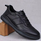 Zapatillas casuales para hombre con cordones y paneles cosidos – zapatos bajos elegantes de diseño minimalista