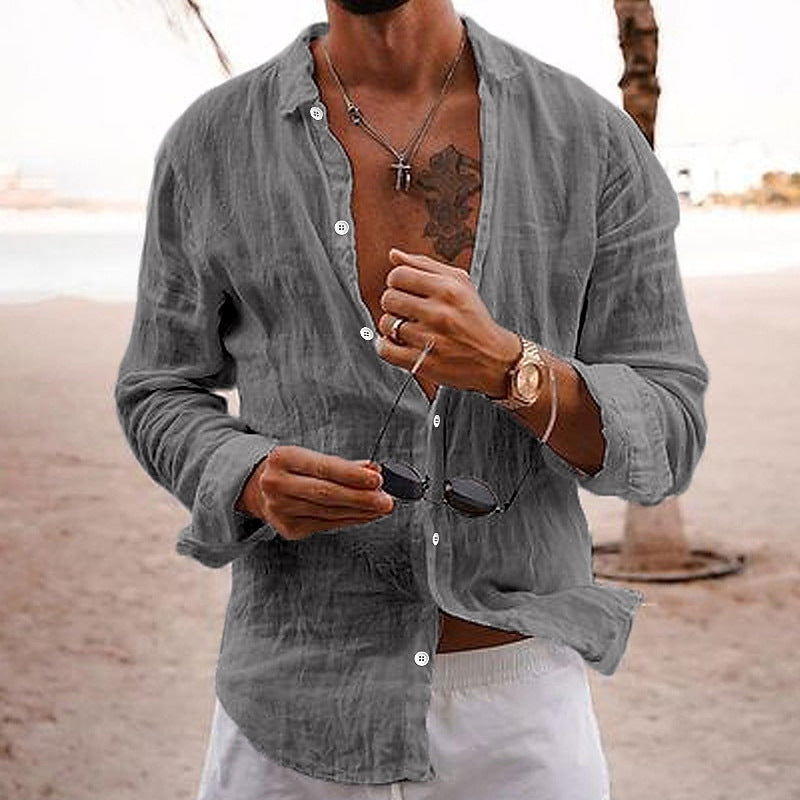 Chemise casual homme à col classique