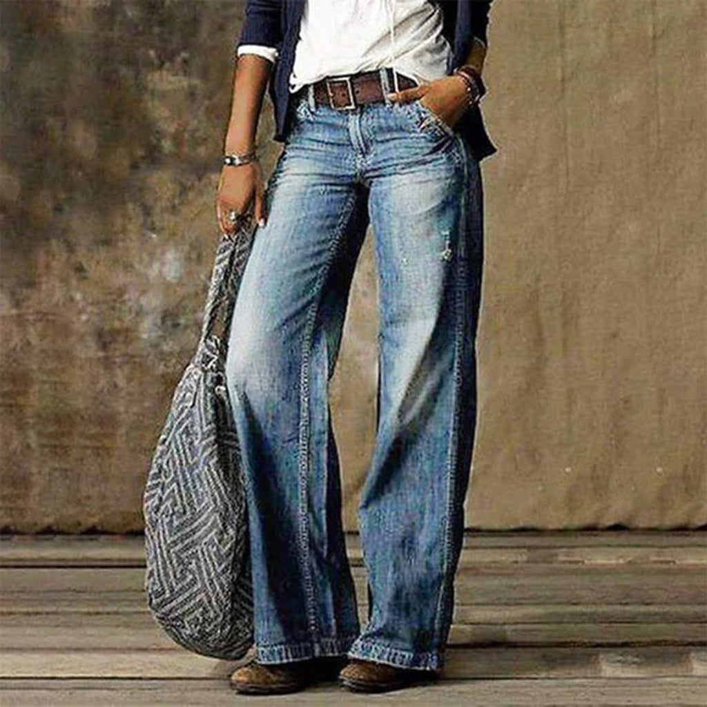 Vaqueros vintage de pierna ancha para mujer ANFINITE