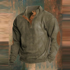 Maglione Uomo a Costine con Colletto a Bottoni