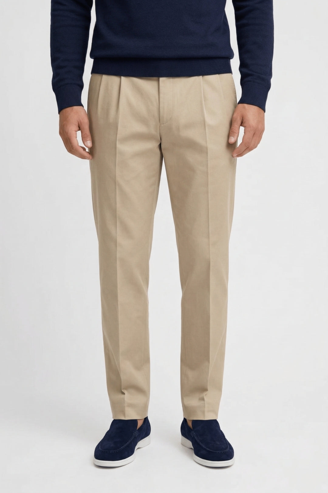 Pantaloni Eleganti Uomo con Pince e Gamba Dritta – Taglio Sartoriale Smart Casual