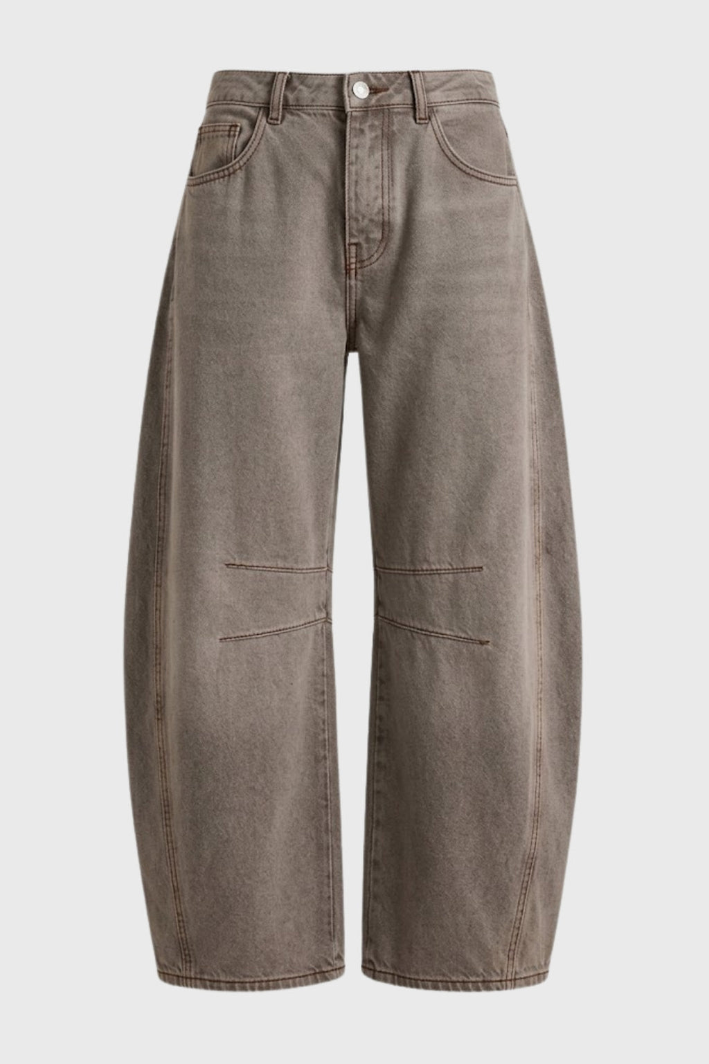 Jeans balloon oversize para mujer - pernera ancha con costuras decorativas