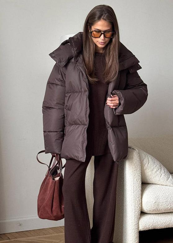 Piumino Donna Oversize con Cappuccio Rimovibile