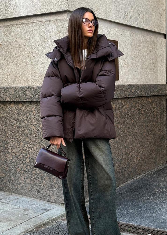 Piumino Donna Oversize con Cappuccio Rimovibile