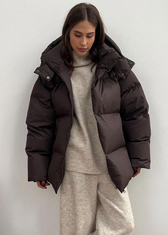 Piumino Donna Oversize con Cappuccio Rimovibile